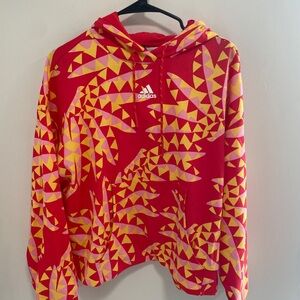 Adidas x FARM Rio Red and Yellow Geometric hoodie